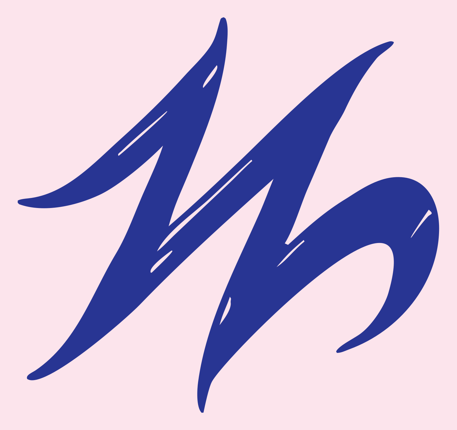 Graffiti Letter M Logo #fce4ec/#283593
