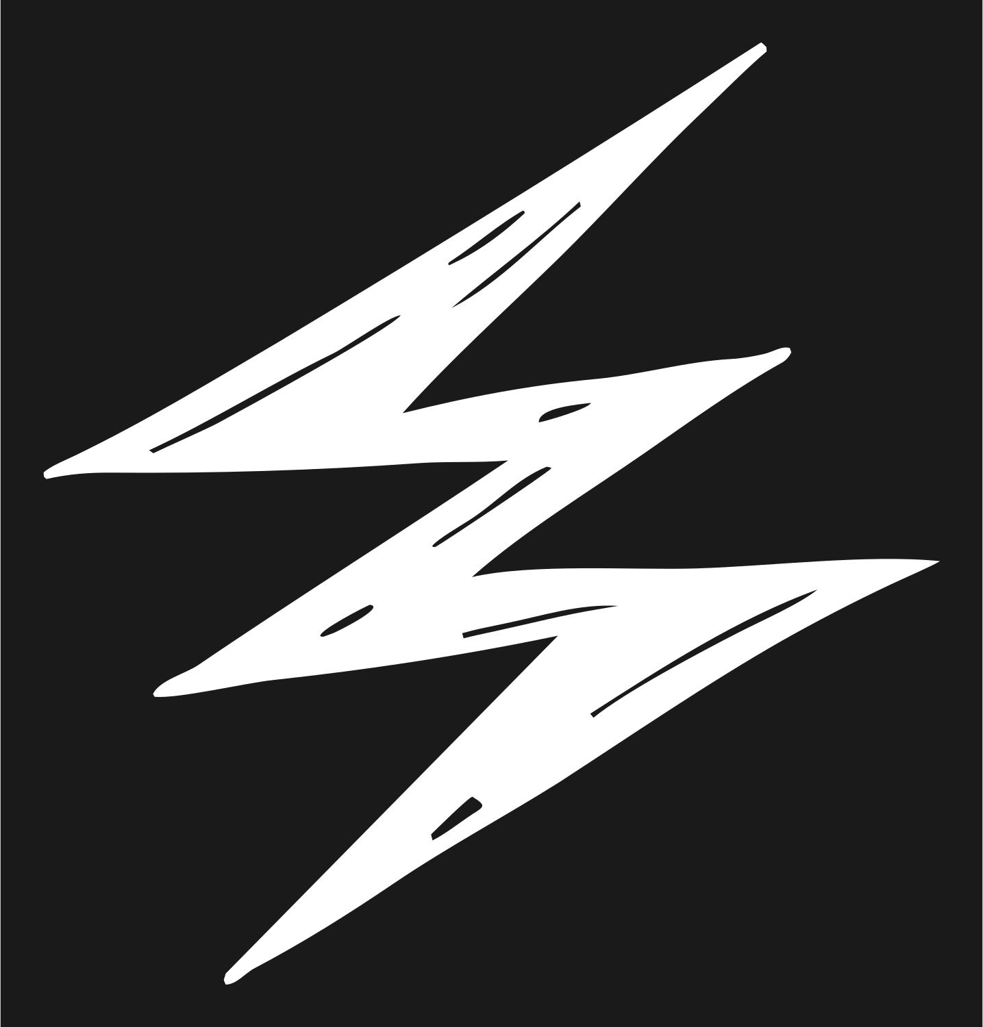 Hand-Drawn Lightning Bolt Icon #1a1a1a/#ffffff