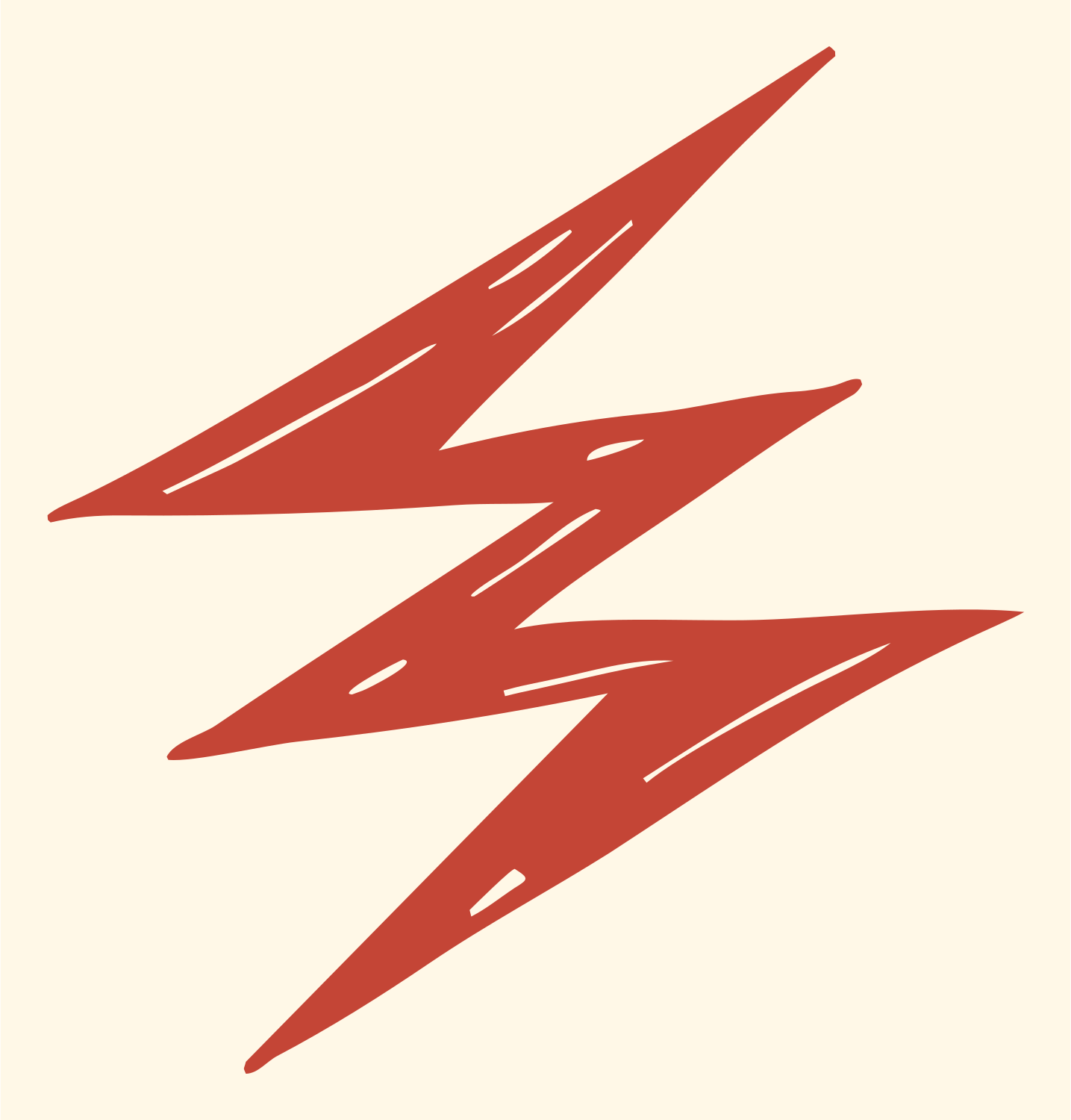 Hand-Drawn Lightning Bolt Icon #fff8e7/#c44536