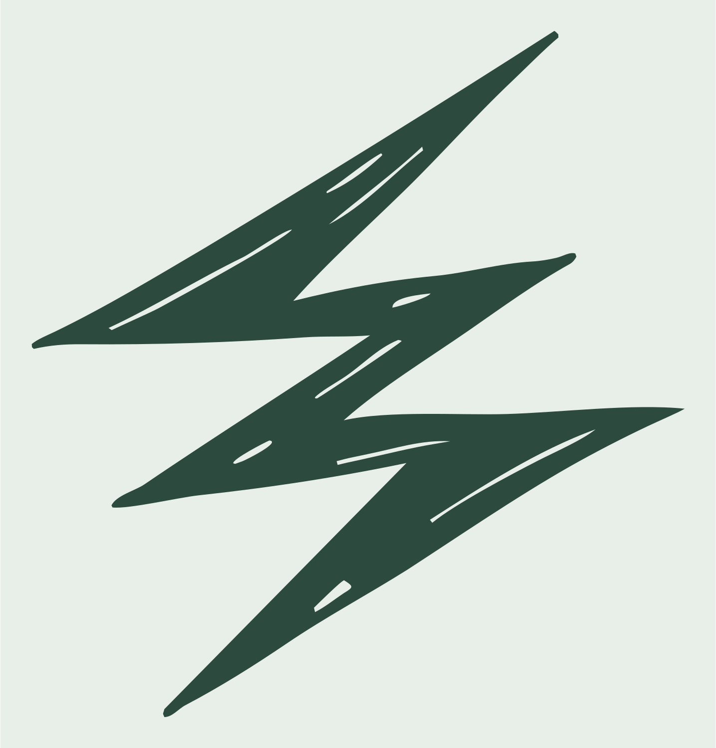Hand-Drawn Lightning Bolt Icon #e8efe9/#2d4a3e