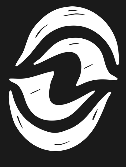 Hand-Drawn Dolphin Pair Mark #1a1a1a/#ffffff