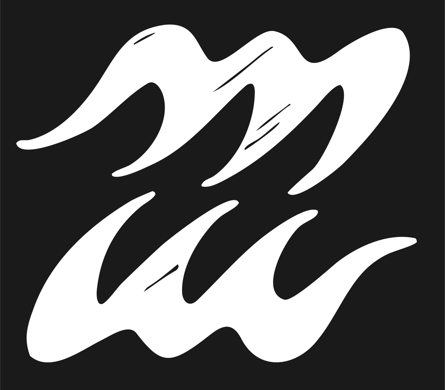 Hand-Drawn Aquarius Wave Icon #1a1a1a/#ffffff