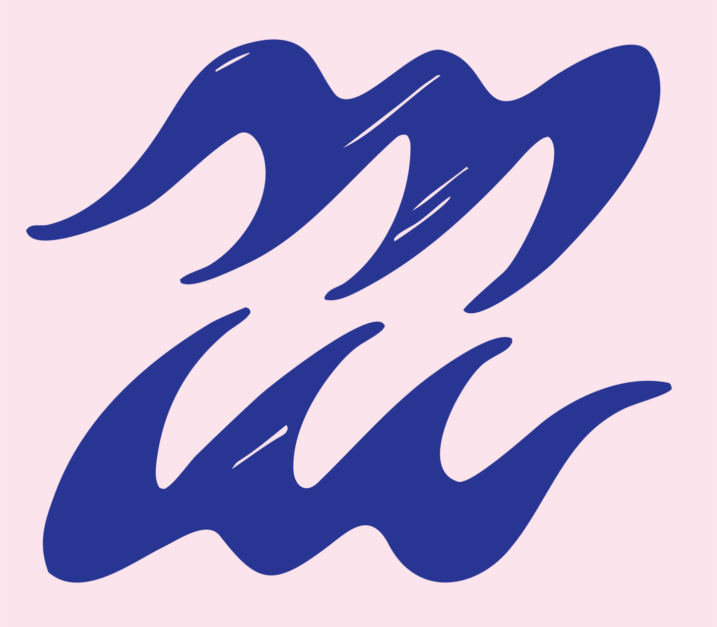 Hand-Drawn Aquarius Wave Icon #fce4ec/#283593
