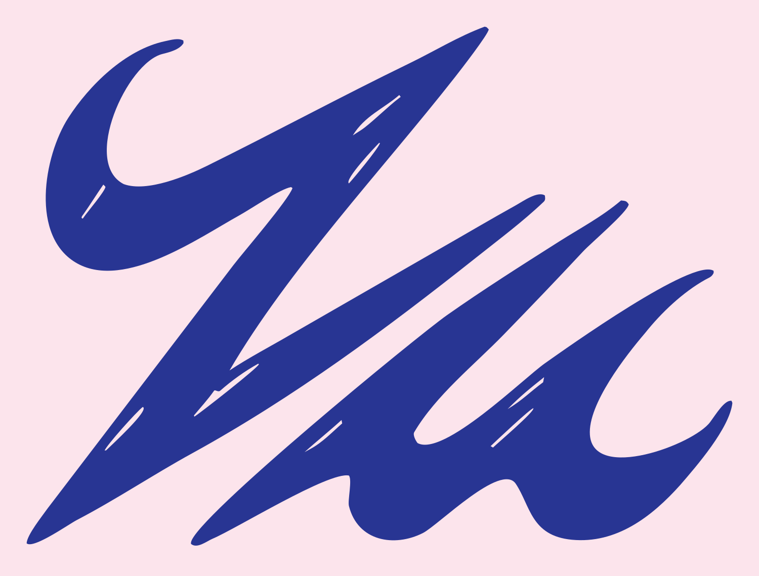 Wild Claw Scratch Emblem #fce4ec/#283593