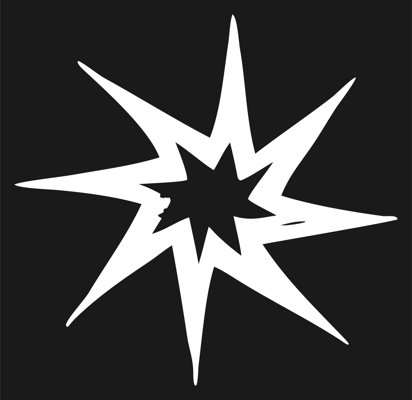 Hand-Drawn Eight-Point Star Badge #1a1a1a/#ffffff