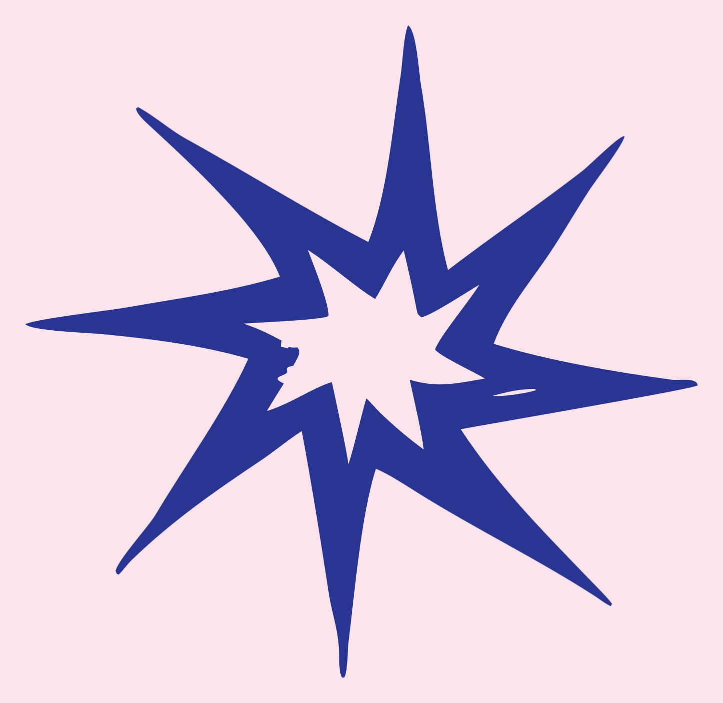 Hand-Drawn Eight-Point Star Badge #fce4ec/#283593