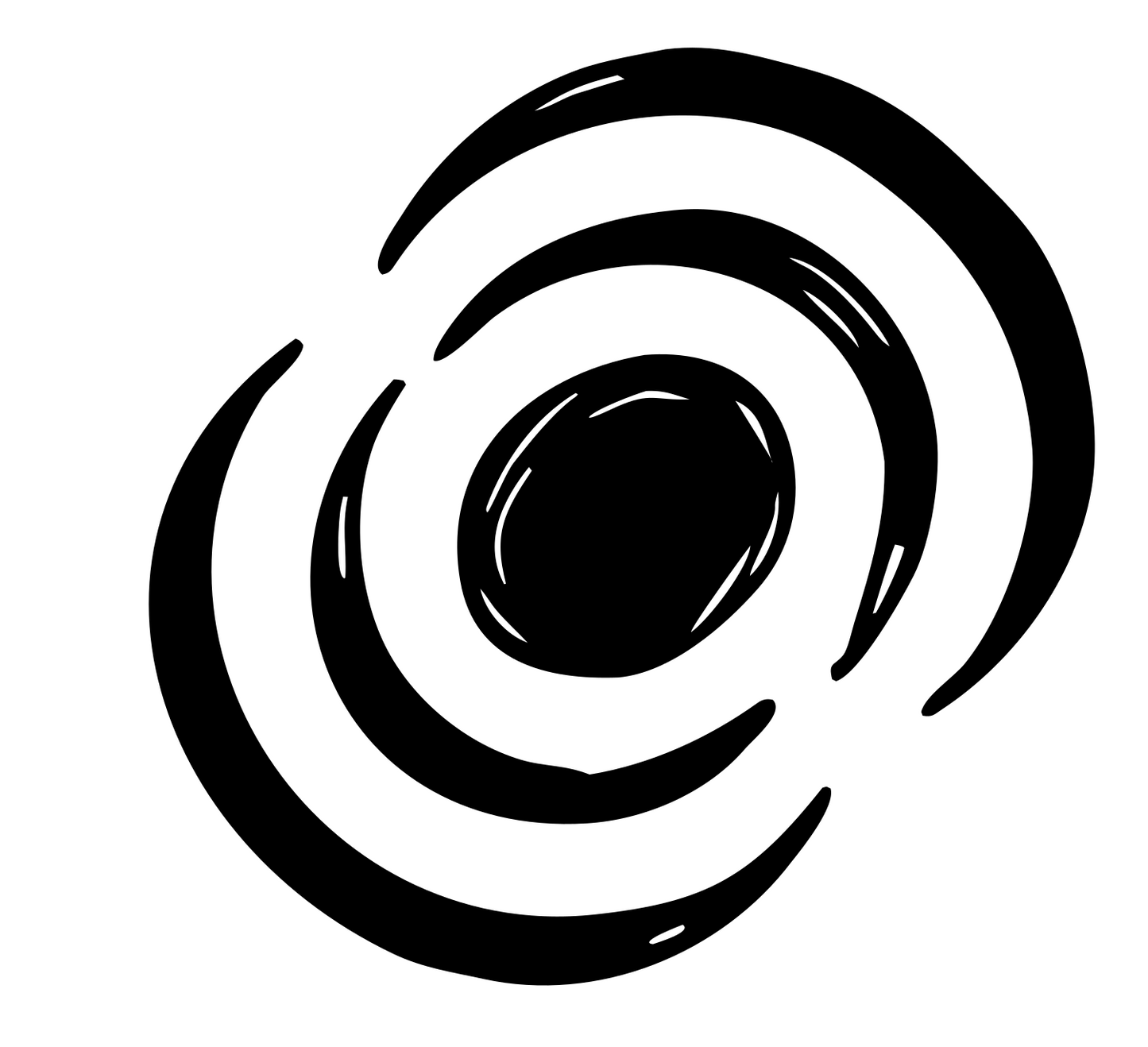 Hand-Drawn Spiral Vortex Mark #ffffff/#000000