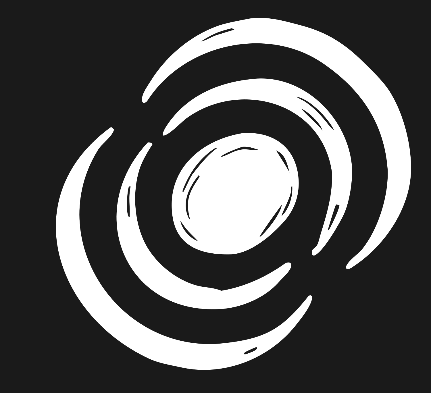 Hand-Drawn Spiral Vortex Mark #1a1a1a/#ffffff