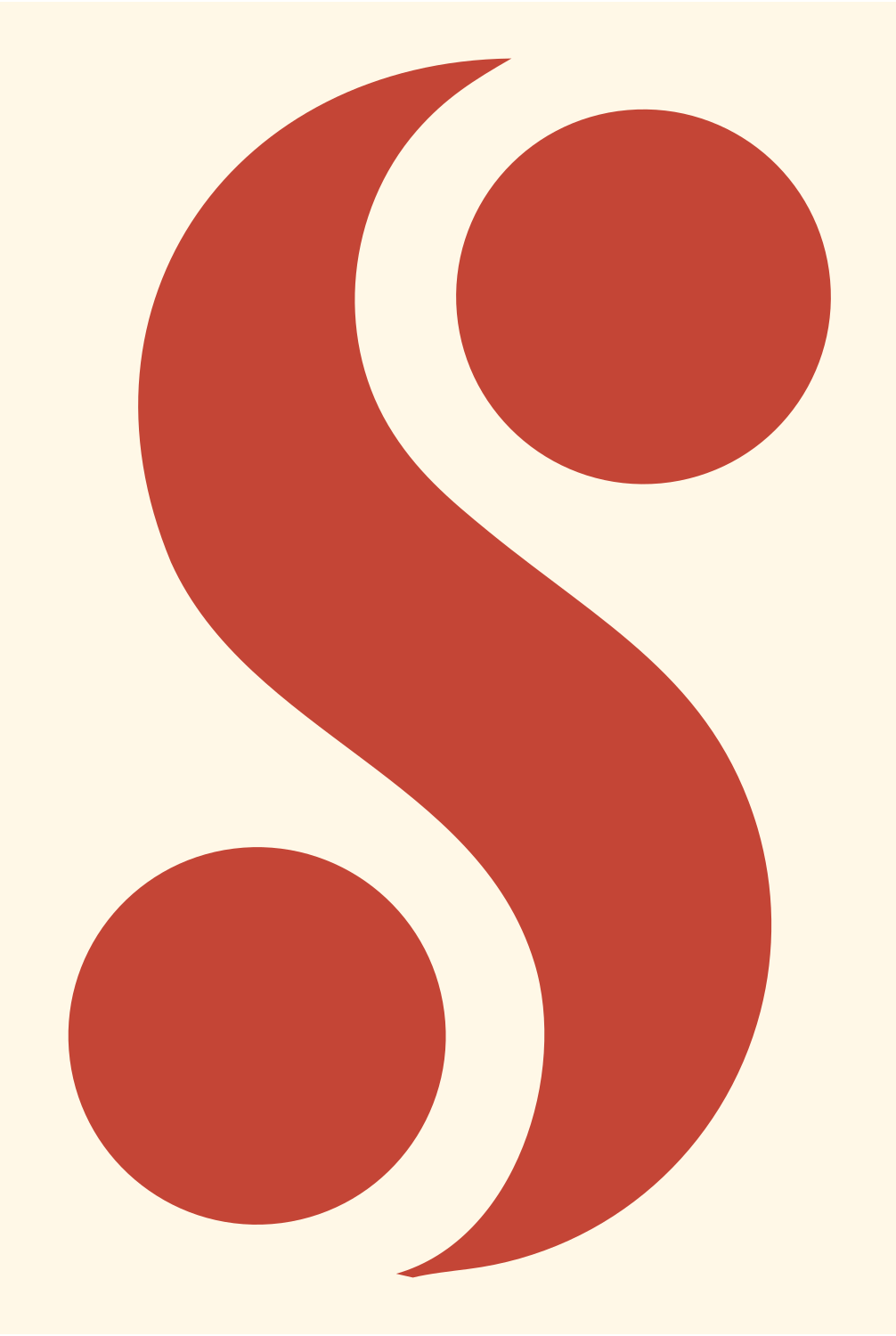 S-Curve Circle Pair Mark #fff8e7/#c44536