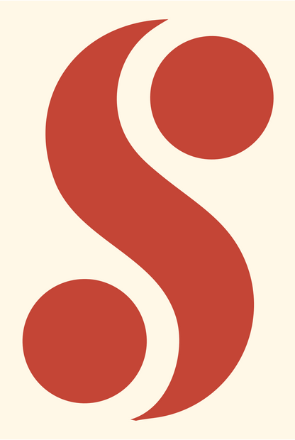 S-Curve Circle Pair Mark #fff8e7/#c44536