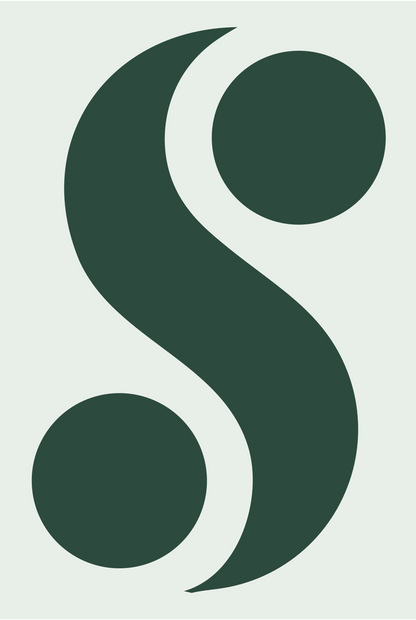 S-Curve Circle Pair Mark #e8efe9/#2d4a3e
