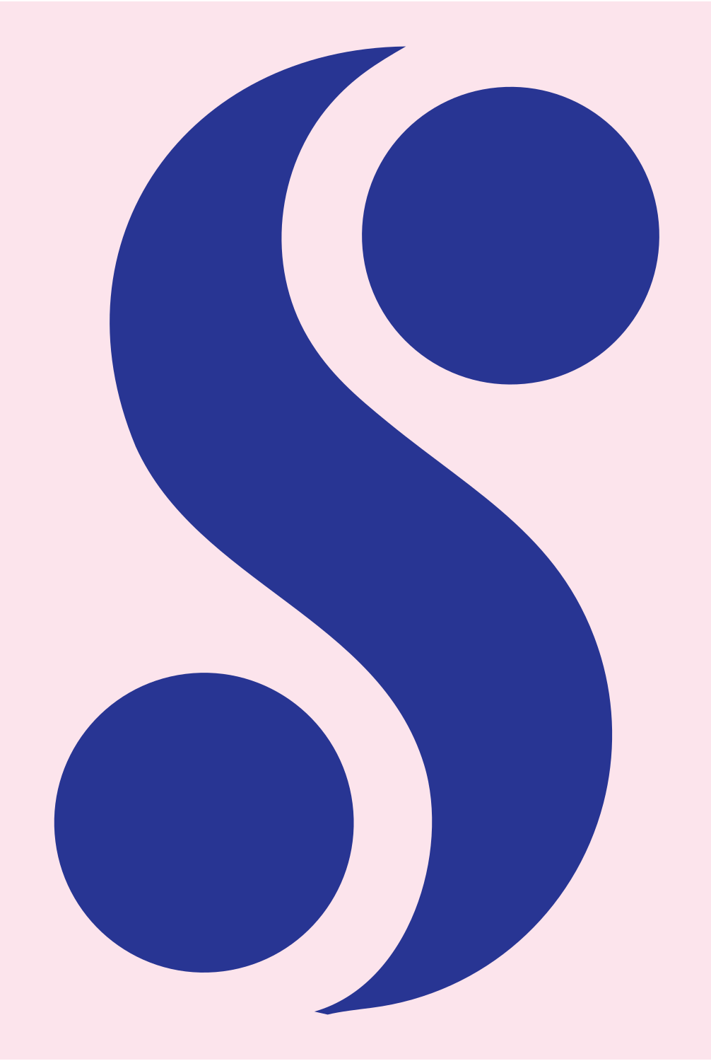 S-Curve Circle Pair Mark #fce4ec/#283593