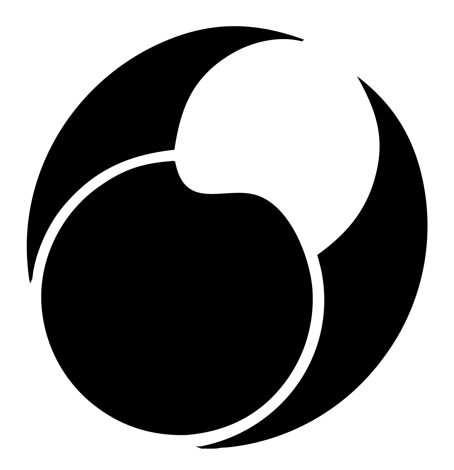 Negative Space Yin Yang Mark #ffffff/#000000