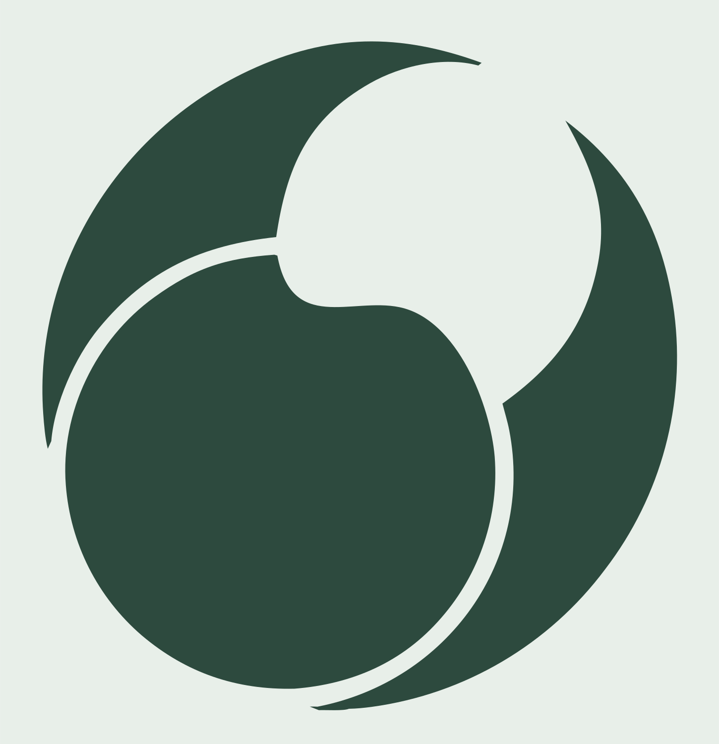 Negative Space Yin Yang Mark #e8efe9/#2d4a3e