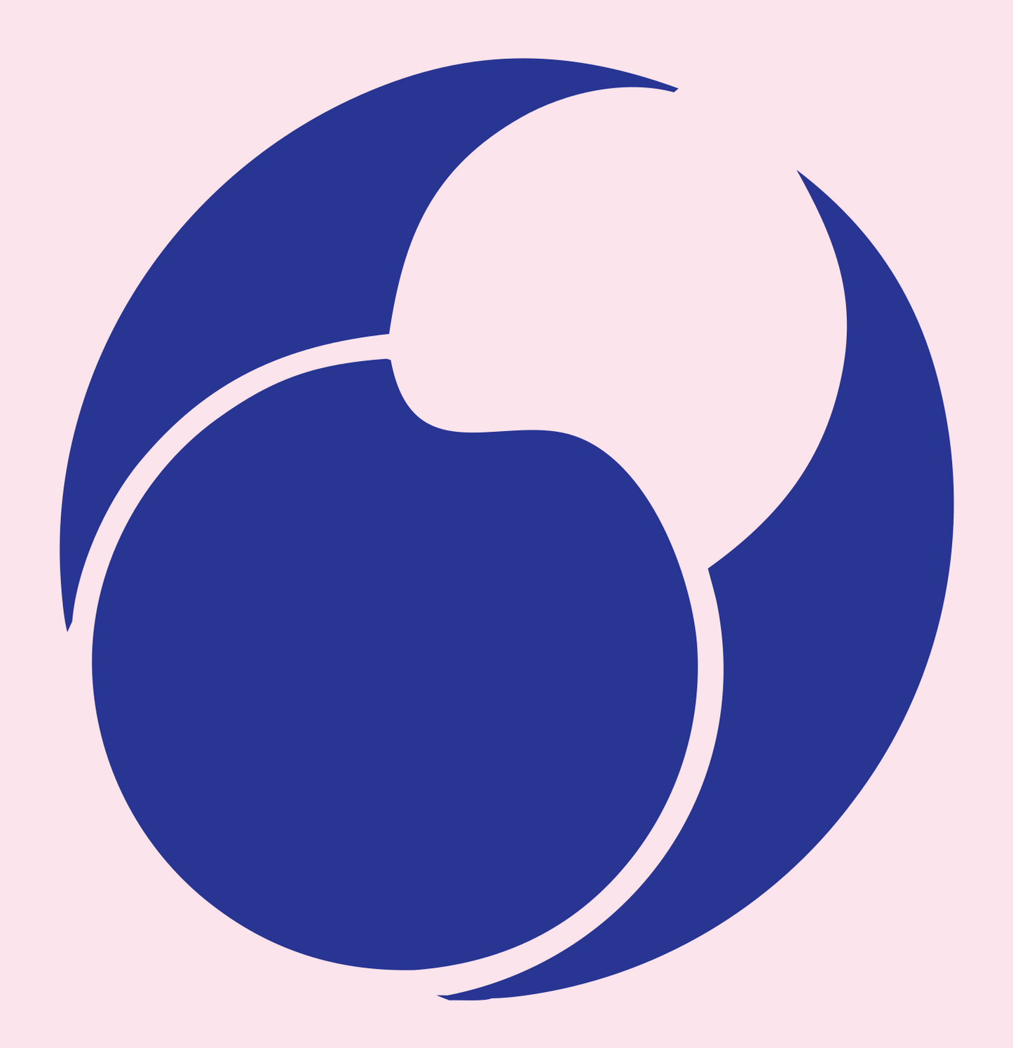Negative Space Yin Yang Mark #fce4ec/#283593