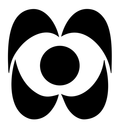 Negative Space Flower Eye Mark #ffffff/#000000