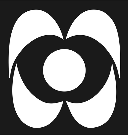 Negative Space Flower Eye Mark #1a1a1a/#ffffff