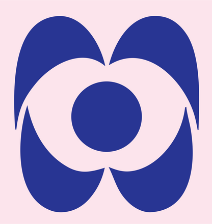 Negative Space Flower Eye Mark #fce4ec/#283593