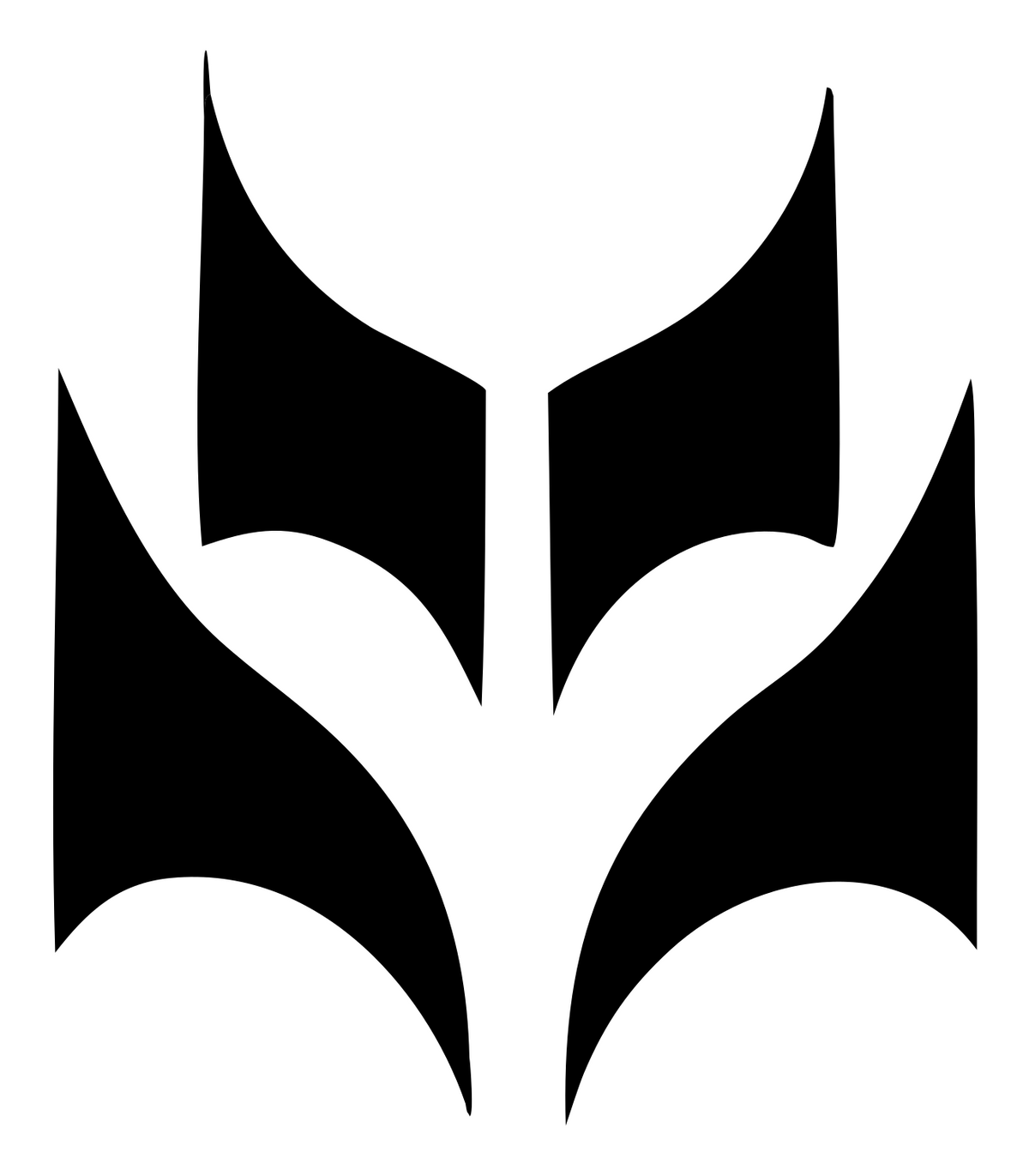 Sharp Tulip Silhouette Mark #ffffff/#000000