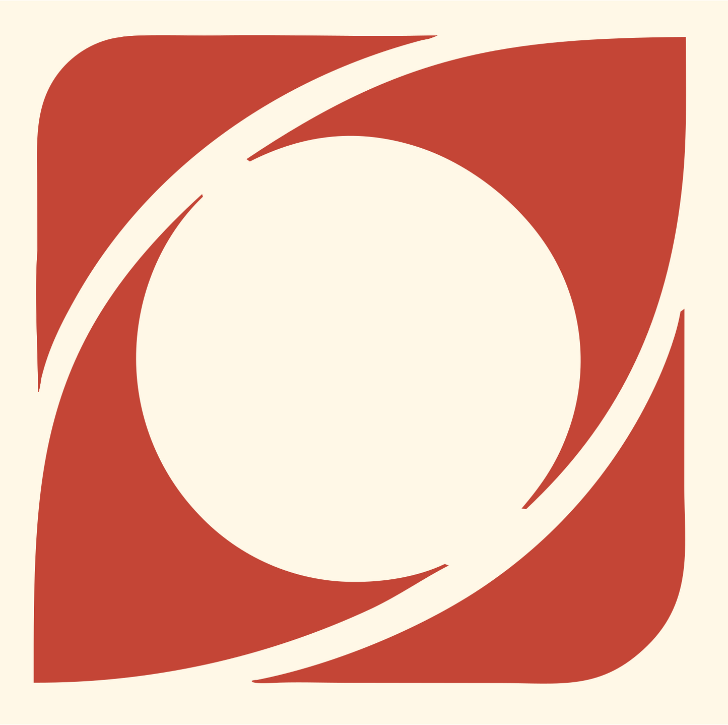 Negative Space Vortex Circle Mark #fff8e7/#c44536