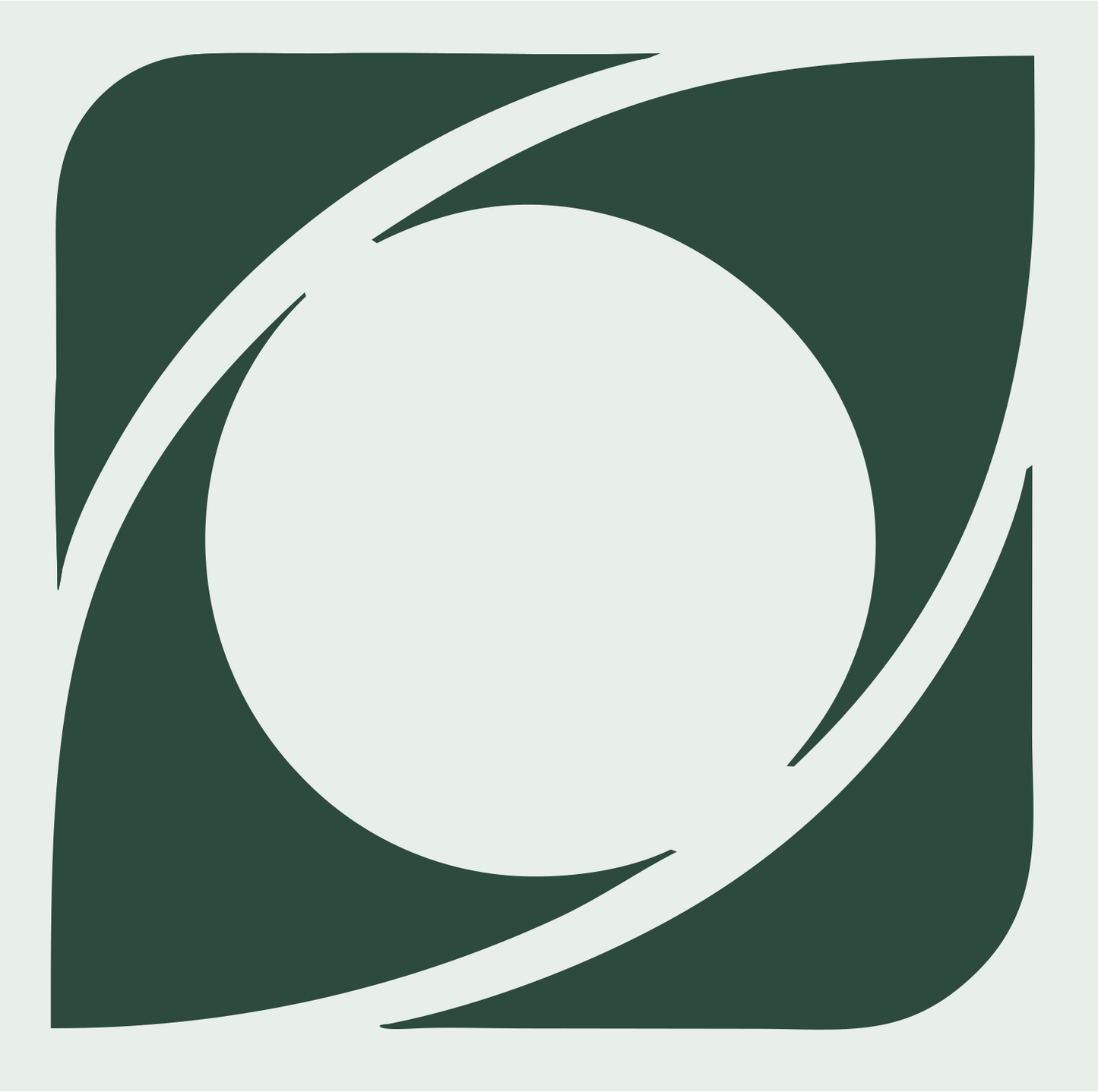 Negative Space Vortex Circle Mark #e8efe9/#2d4a3e