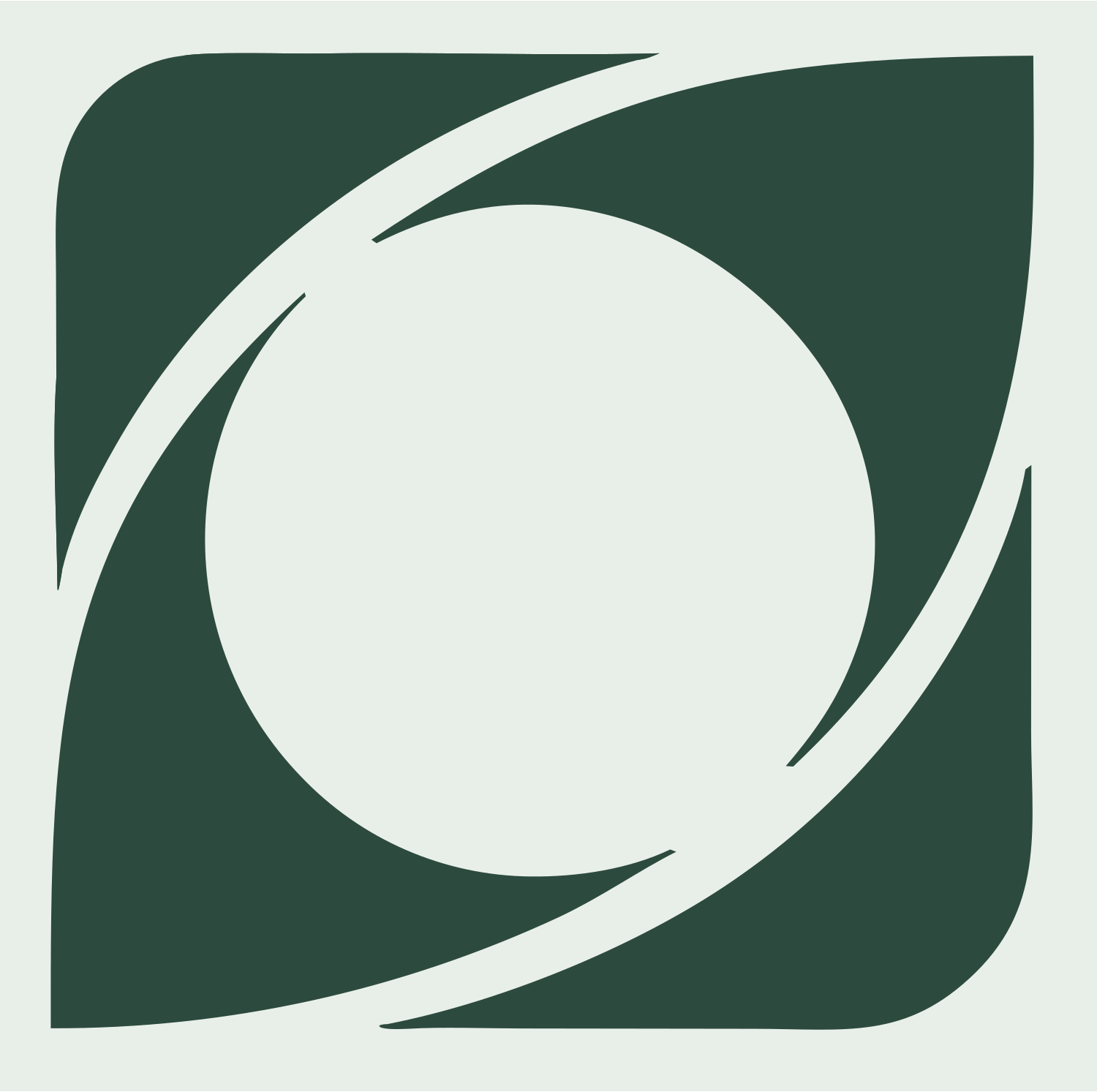 Negative Space Vortex Circle Mark #e8efe9/#2d4a3e