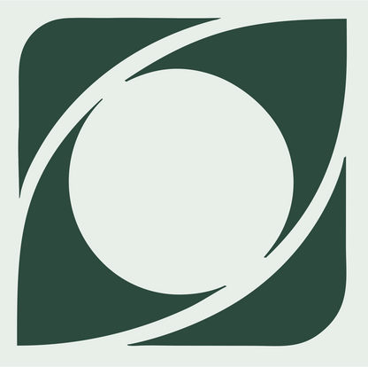Negative Space Vortex Circle Mark #e8efe9/#2d4a3e