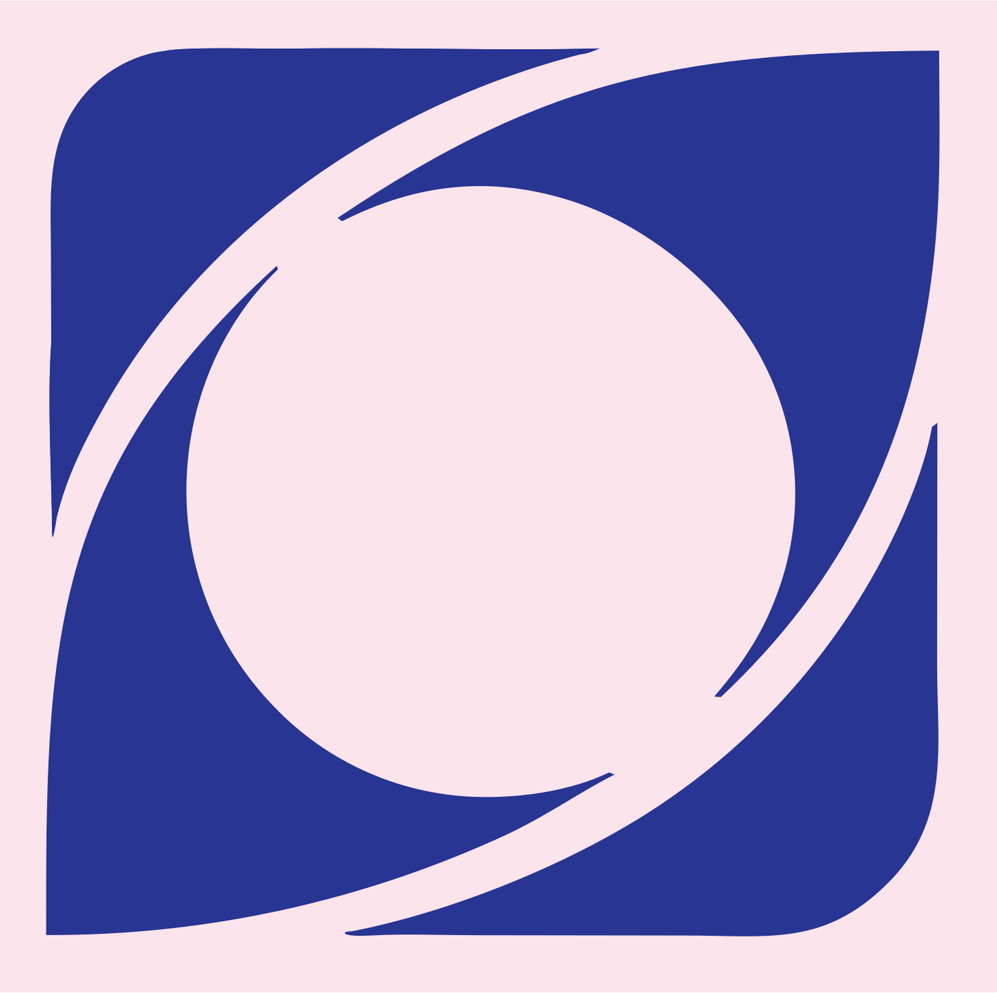 Negative Space Vortex Circle Mark #fce4ec/#283593