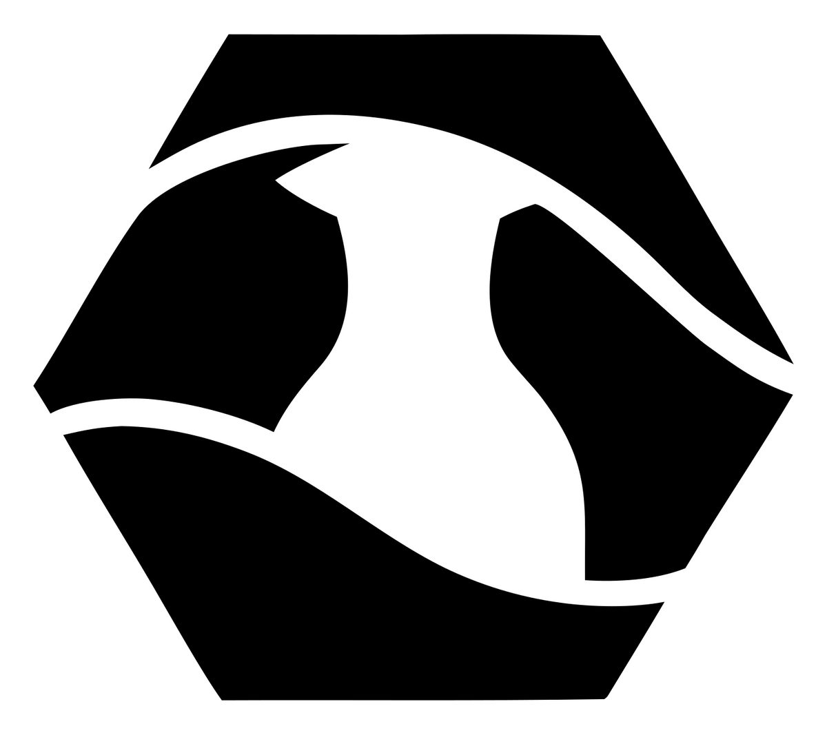 Negative Space Bird Hexagon Badge #ffffff/#000000