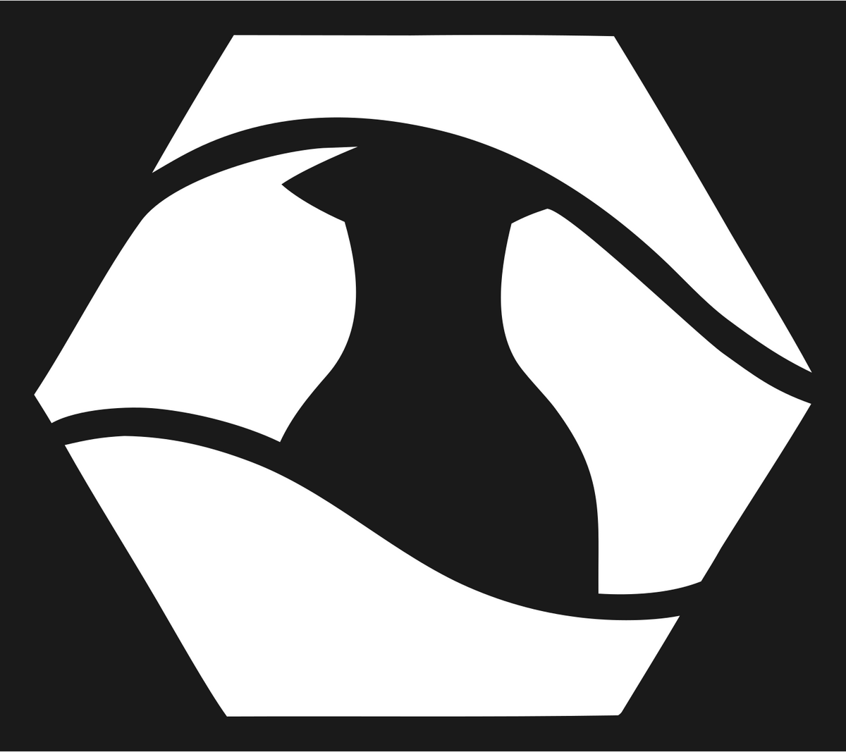 Negative Space Bird Hexagon Badge #1a1a1a/#ffffff