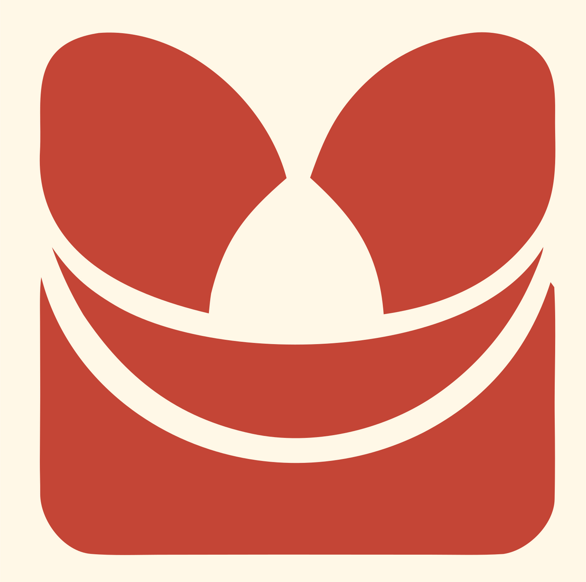Negative Space Sombrero Hat Badge #fff8e7/#c44536