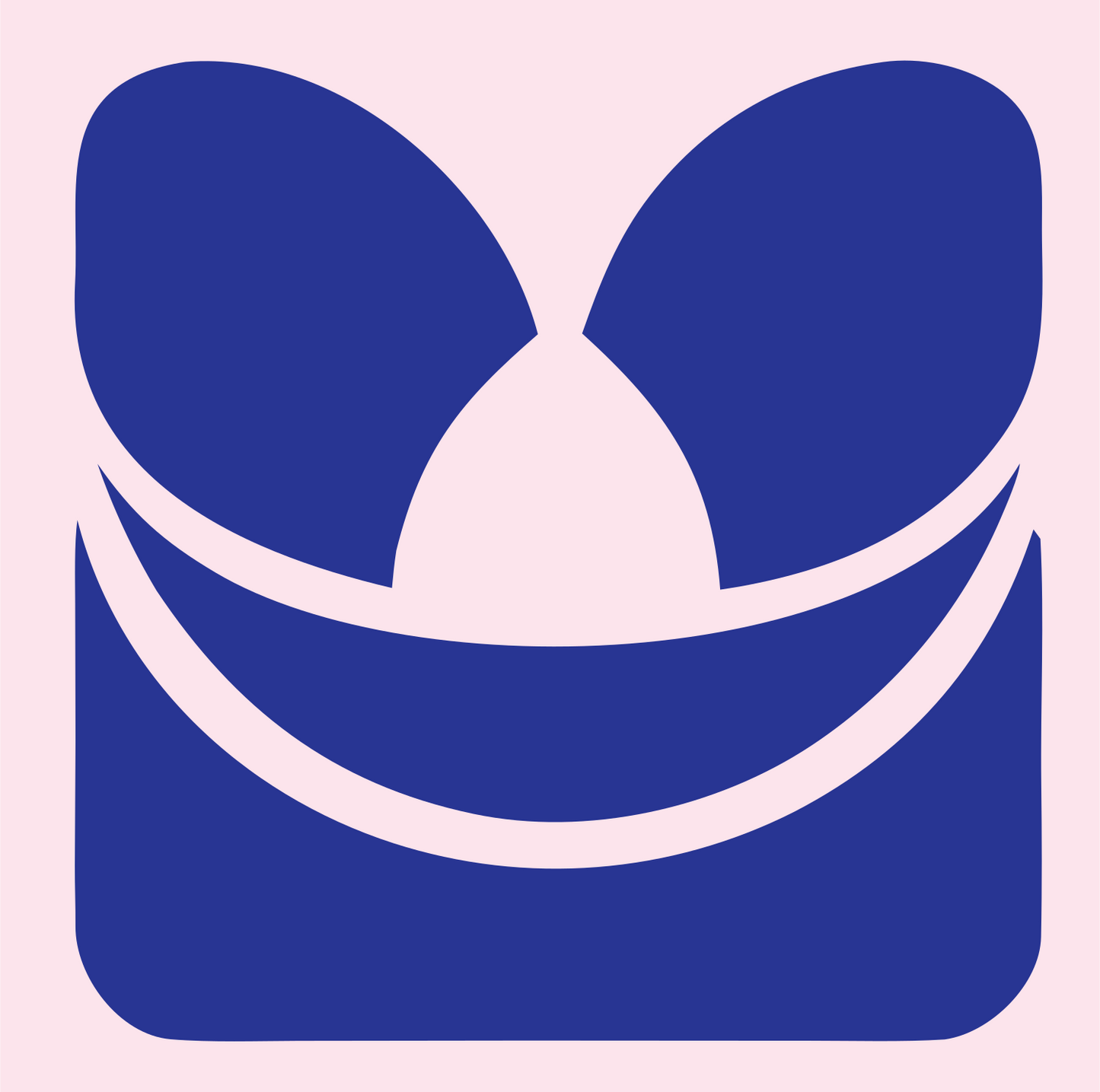 Negative Space Sombrero Hat Badge #fce4ec/#283593