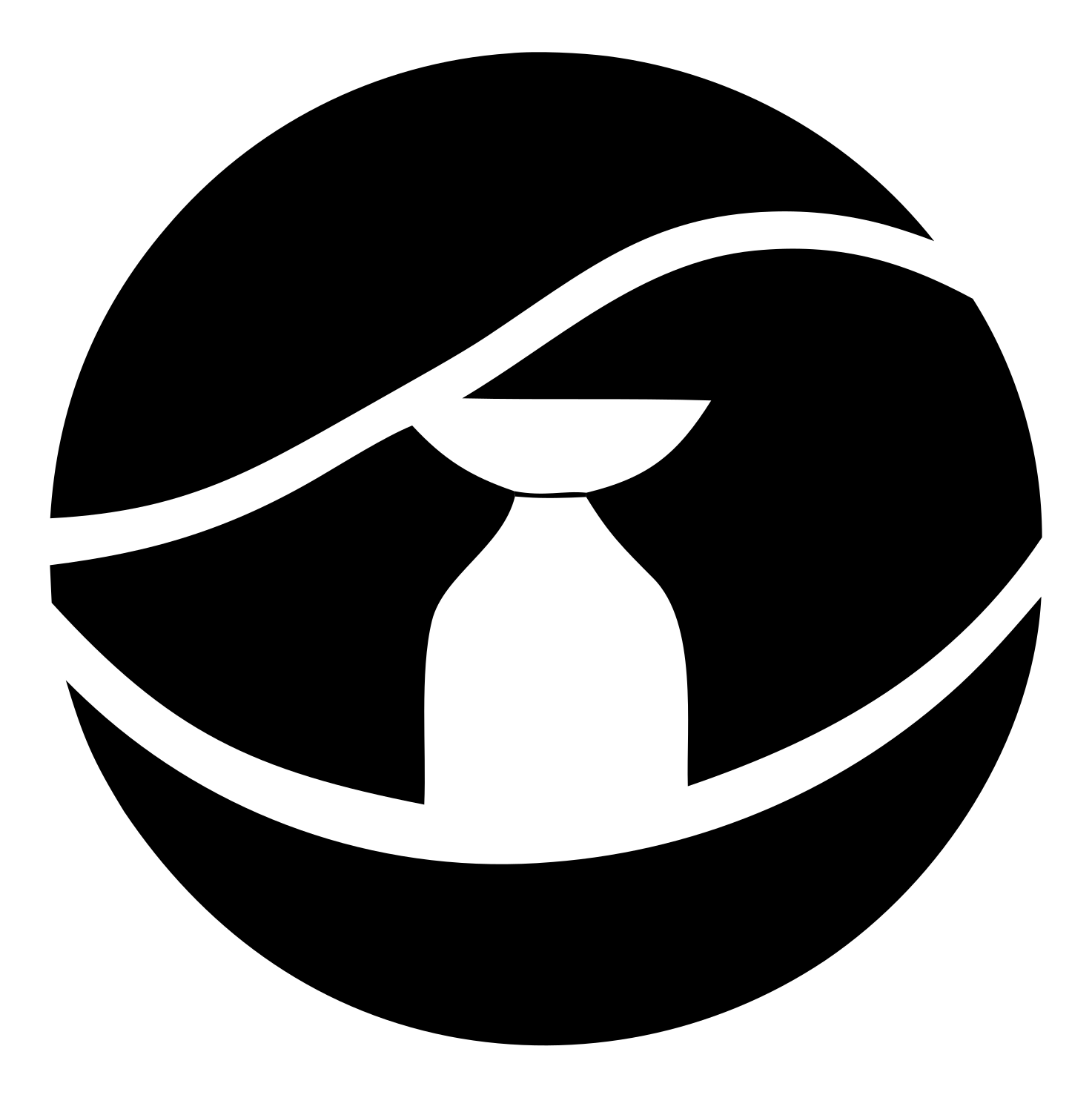 Negative Space Ewer Circle Badge #ffffff/#000000