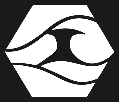 Negative Space Wave Hexagon Badge #1a1a1a/#ffffff