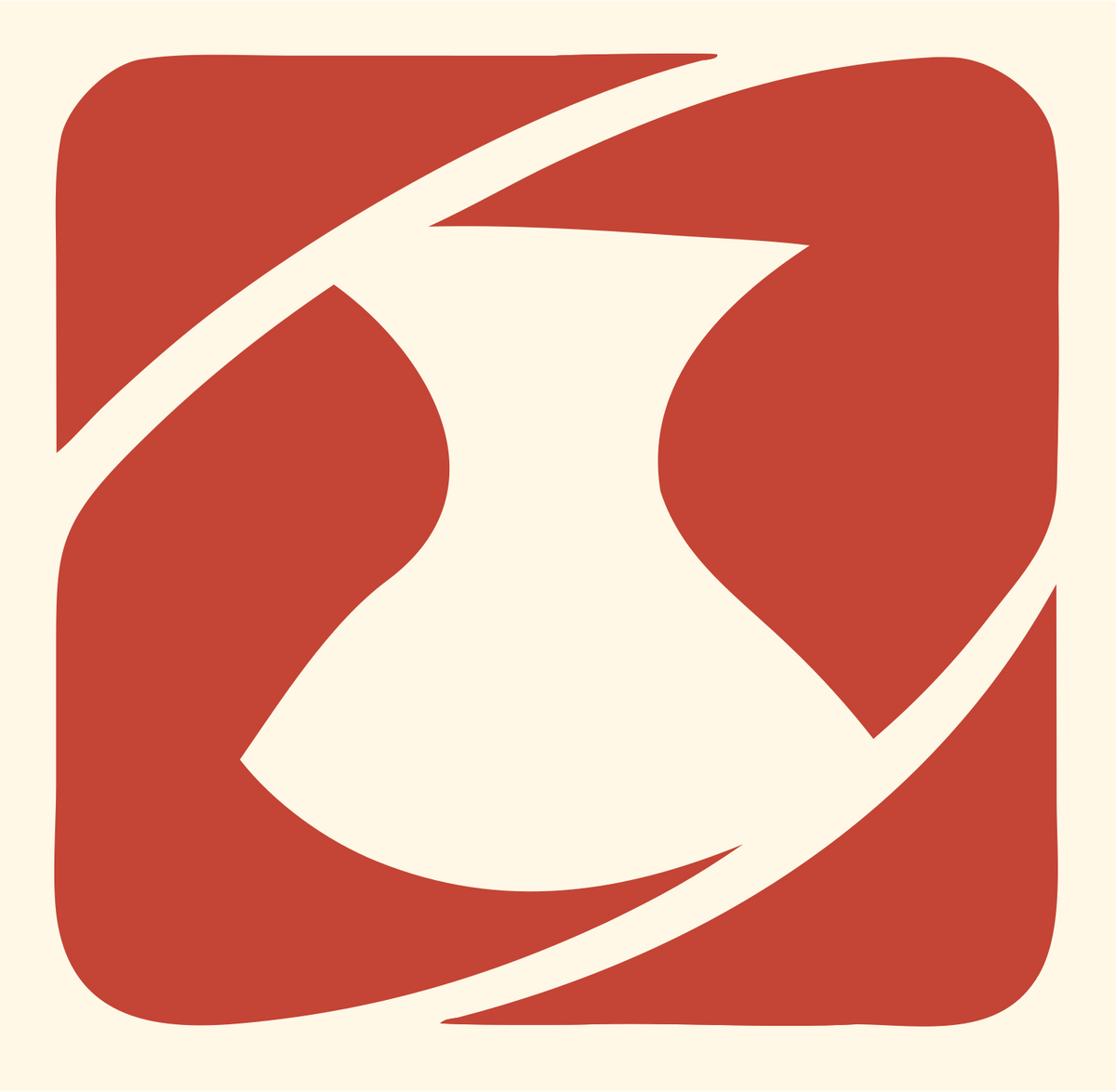 Negative Space Pitcher Badge #fff8e7/#c44536