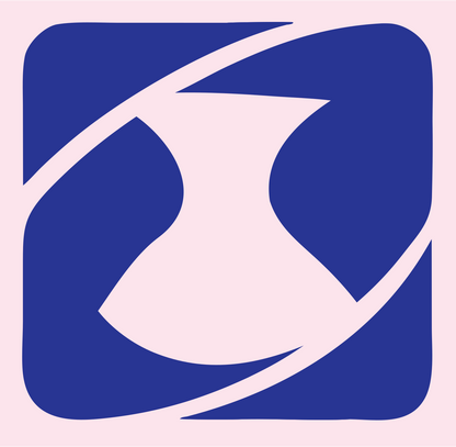 Negative Space Pitcher Badge #fce4ec/#283593