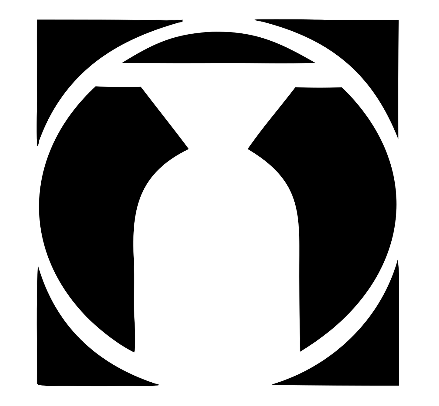 Negative Space Hourglass Circle Mark #ffffff/#000000