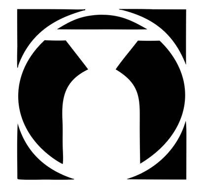 Negative Space Hourglass Circle Mark #ffffff/#000000