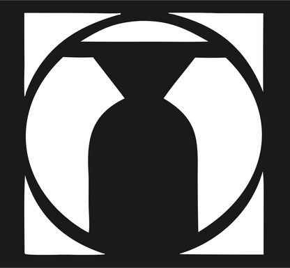 Negative Space Hourglass Circle Mark #1a1a1a/#ffffff