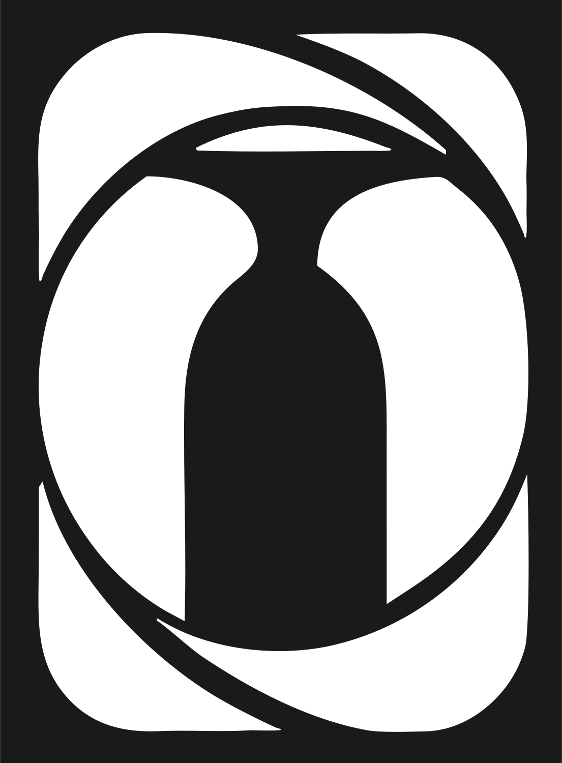 Negative Space Bottle Circle Mark #1a1a1a/#ffffff
