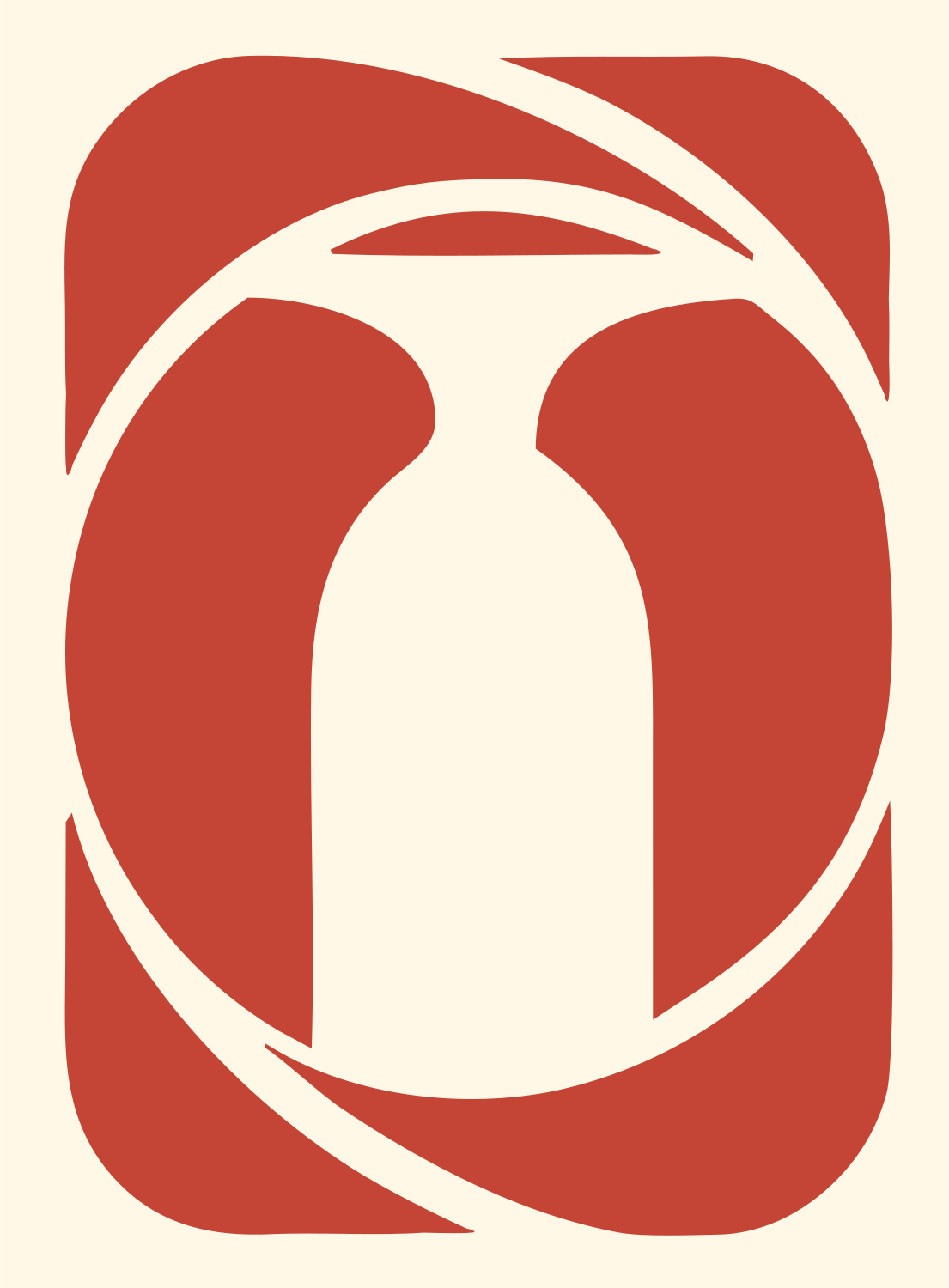 Negative Space Bottle Circle Mark #fff8e7/#c44536