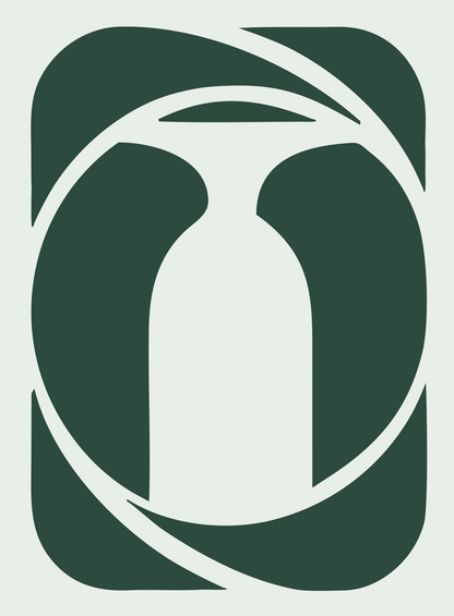 Negative Space Bottle Circle Mark #e8efe9/#2d4a3e