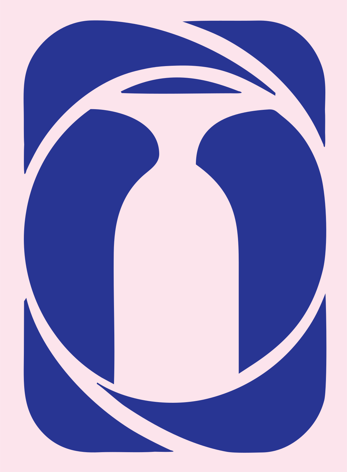 Negative Space Bottle Circle Mark #fce4ec/#283593