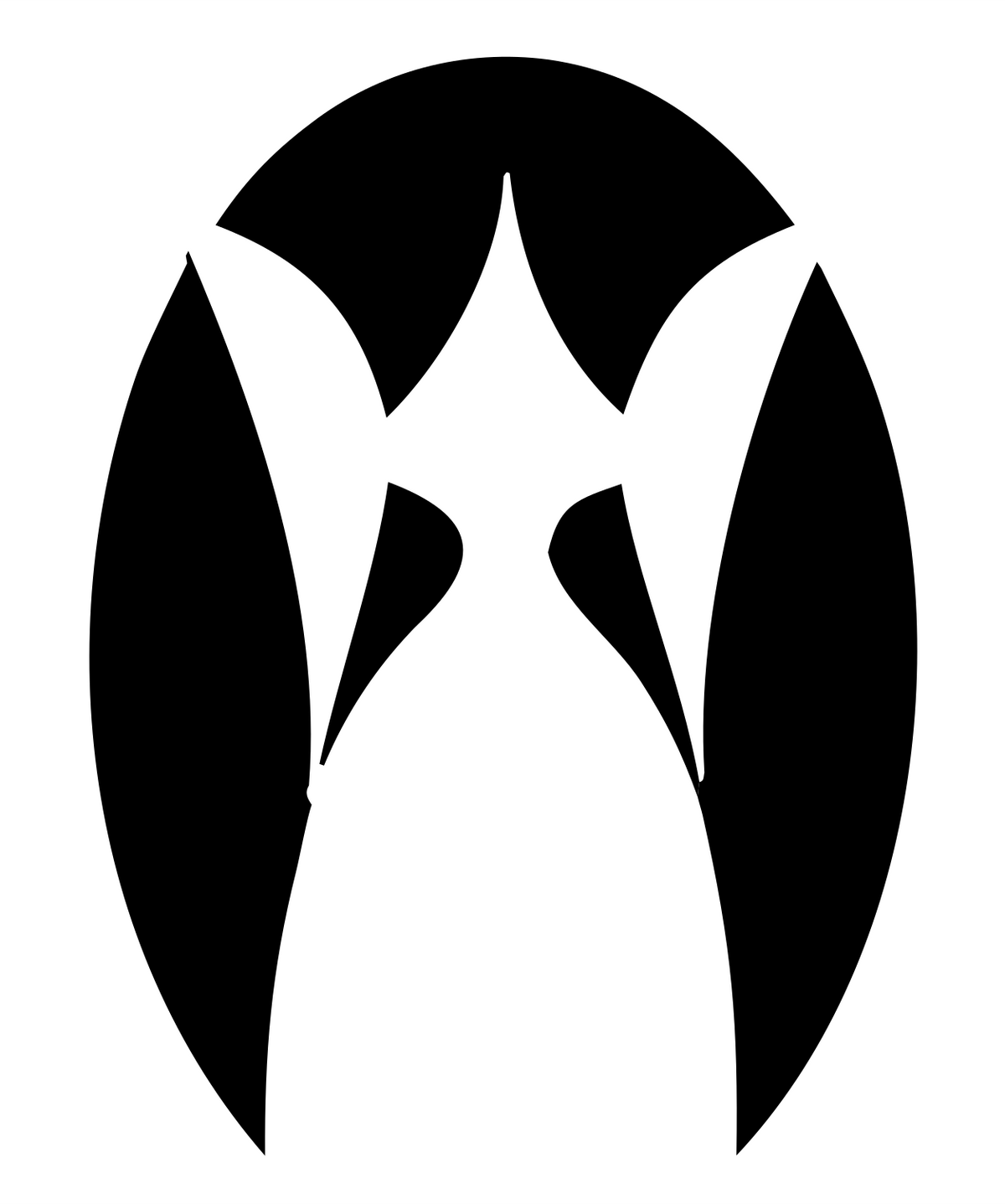 Negative Space Owl Face Mark #ffffff/#000000