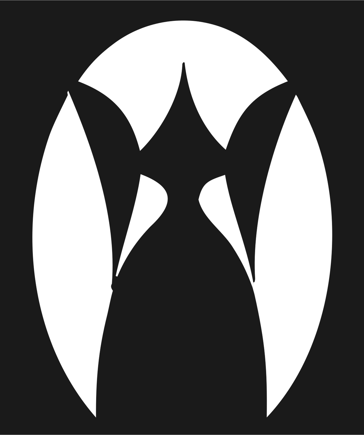 Negative Space Owl Face Mark #1a1a1a/#ffffff