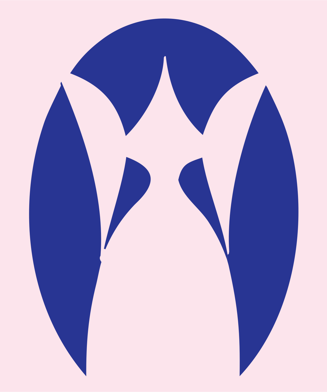 Negative Space Owl Face Mark #fce4ec/#283593