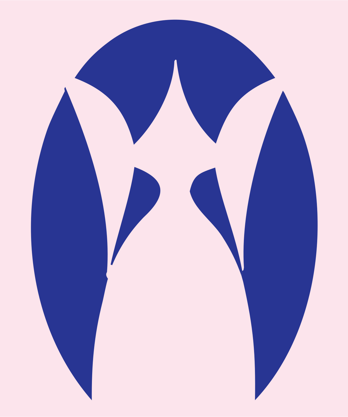 Negative Space Owl Face Mark #fce4ec/#283593