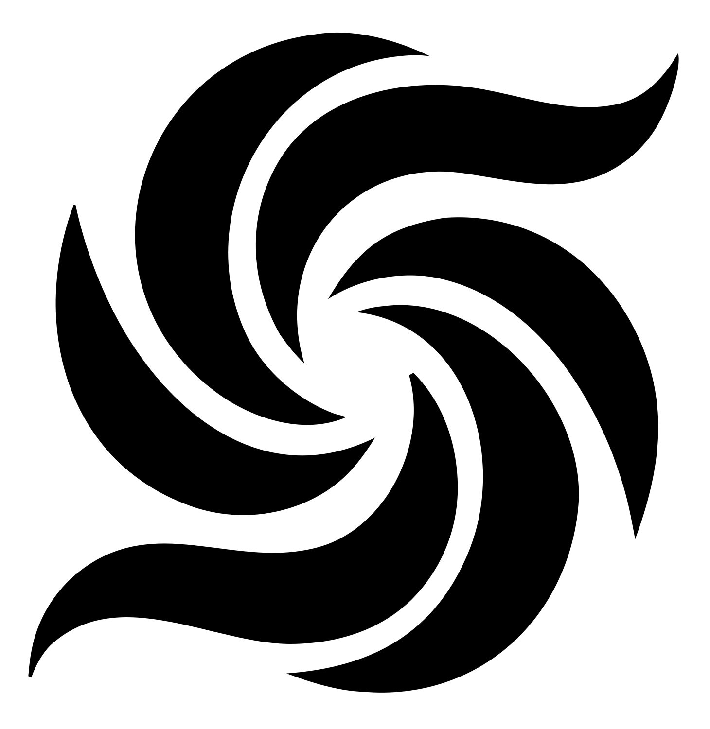 Spiral Vortex Rotation Mark #ffffff/#000000