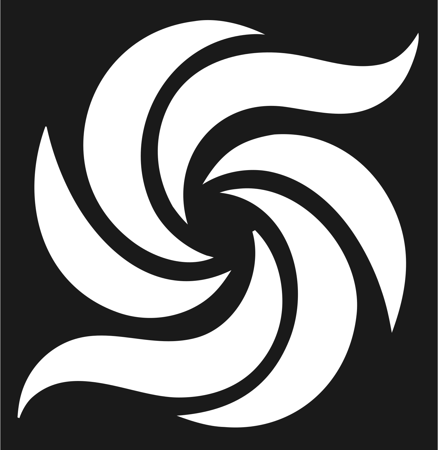 Spiral Vortex Rotation Mark #1a1a1a/#ffffff