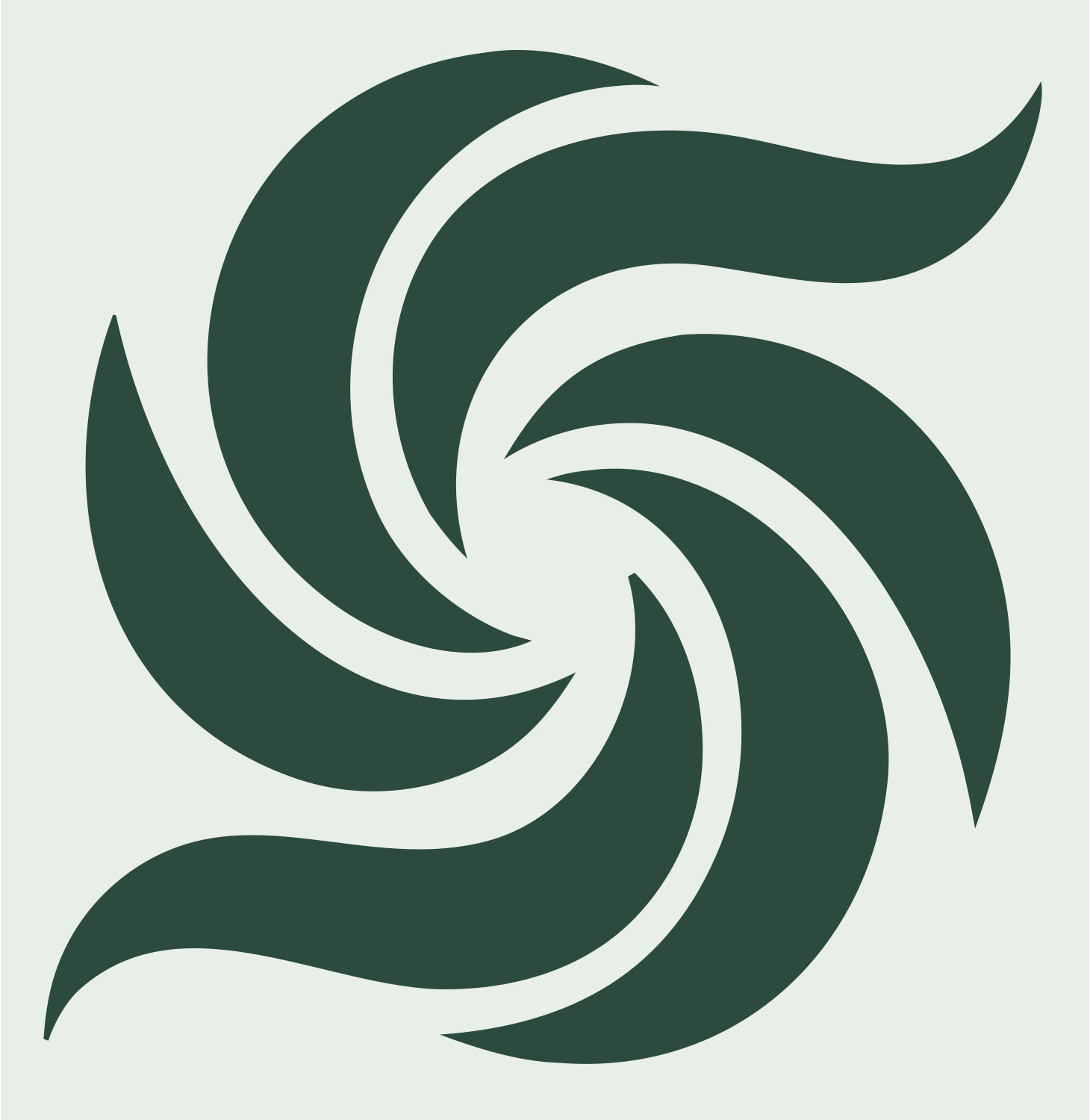 Spiral Vortex Rotation Mark #e8efe9/#2d4a3e